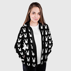 Куртка с капюшоном женская Bunny pattern black, цвет: 3D-черный — фото 2