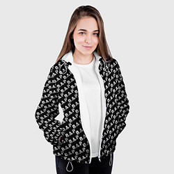 Куртка с капюшоном женская B A P black n white pattern, цвет: 3D-белый — фото 2