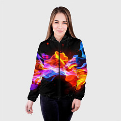 Куртка с капюшоном женская Битвы огней волны, цвет: 3D-черный — фото 2