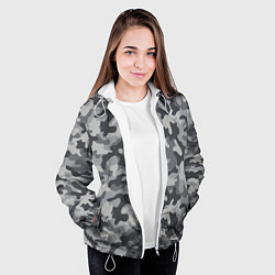 Куртка с капюшоном женская Городской серый камуфляж, цвет: 3D-белый — фото 2