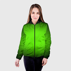 Куртка с капюшоном женская Кислотный зеленый с градиентом, цвет: 3D-черный — фото 2