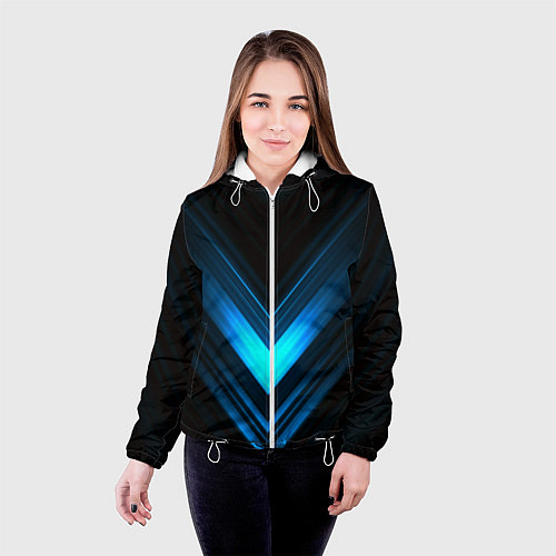 Женская куртка Neon geometry stripes / 3D-Белый – фото 4