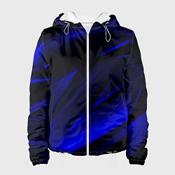 Куртка с капюшоном женская Geometry blue stripes, цвет: 3D-белый