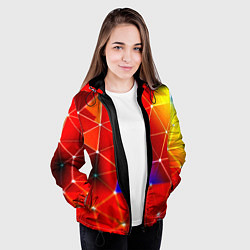 Куртка с капюшоном женская Digital triangle abstract, цвет: 3D-черный — фото 2
