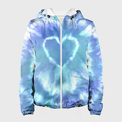 Женская куртка Сердце - тай-дай - голубой
