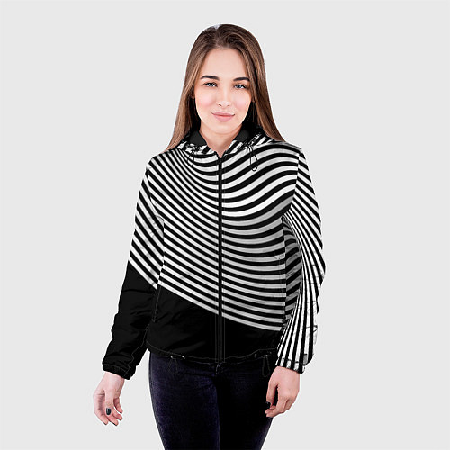 Женская куртка Trendy raster pattern / 3D-Черный – фото 4