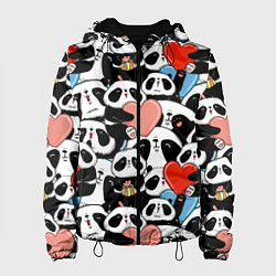 Женская куртка Панды с сердечками