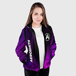 Куртка с капюшоном женская Aerosmith violet plasma, цвет: 3D-черный — фото 2