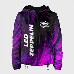 Куртка с капюшоном женская Led Zeppelin violet plasma, цвет: 3D-черный