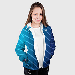 Куртка с капюшоном женская Волны и полосы, цвет: 3D-белый — фото 2