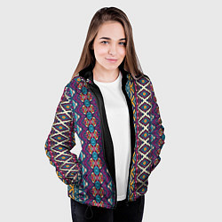 Куртка с капюшоном женская Мексиканский орнамент, цвет: 3D-черный — фото 2