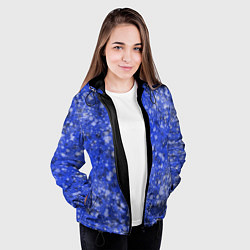 Куртка с капюшоном женская Снег в ночи, цвет: 3D-черный — фото 2