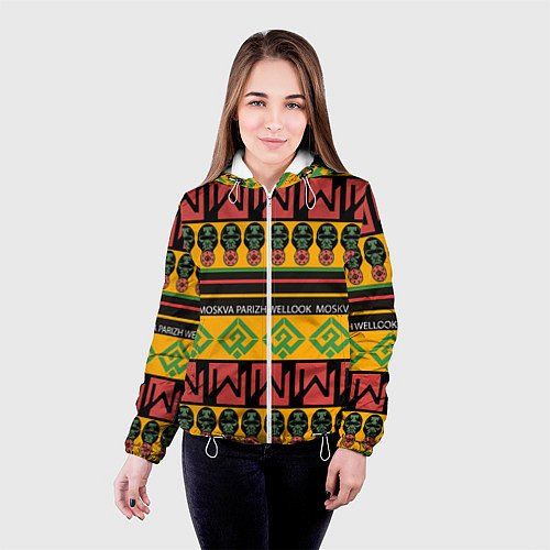 Женская куртка Цвета африки / 3D-Белый – фото 4