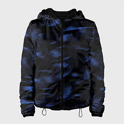 Куртка с капюшоном женская Абстракция синего, цвет: 3D-черный