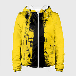 Куртка с капюшоном женская Вертикальная черно-желтая полоса Cyberpunk 2077, цвет: 3D-белый