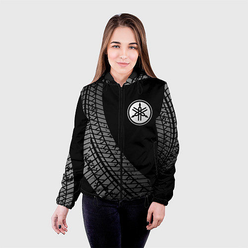 Женская куртка Yamaha tire tracks / 3D-Черный – фото 4