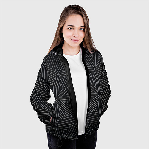 Женская куртка Геометрическая звезда / 3D-Черный – фото 3