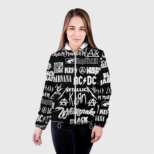 Женская куртка Сборник тяжёлого рока / 3D-Белый – фото 4