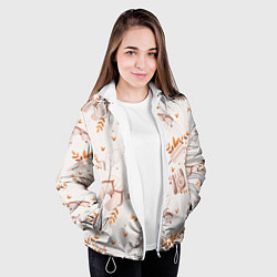 Куртка с капюшоном женская Пляжный паттерн, цвет: 3D-белый — фото 2