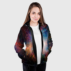 Куртка с капюшоном женская Безграничный космос, цвет: 3D-черный — фото 2