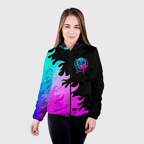 Женская куртка Motorhead неоновый огонь / 3D-Черный – фото 4