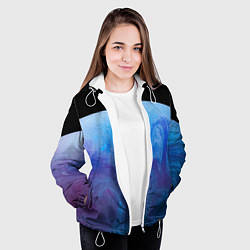 Куртка с капюшоном женская Часть красочной планеты и космос, цвет: 3D-белый — фото 2