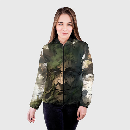 Женская куртка Аниме Мудрое дерево / 3D-Черный – фото 4