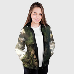 Куртка с капюшоном женская Аниме Мудрое дерево, цвет: 3D-черный — фото 2