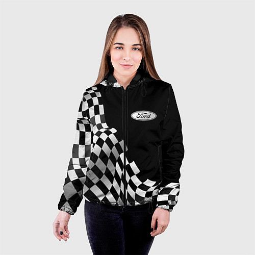 Женская куртка Ford racing flag / 3D-Черный – фото 4
