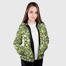 Куртка с капюшоном женская Камуфляж из черепов, цвет: 3D-черный — фото 2