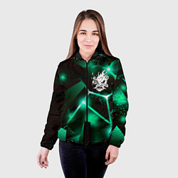 Куртка с капюшоном женская Cyberpunk 2077 разлом плит, цвет: 3D-черный — фото 2