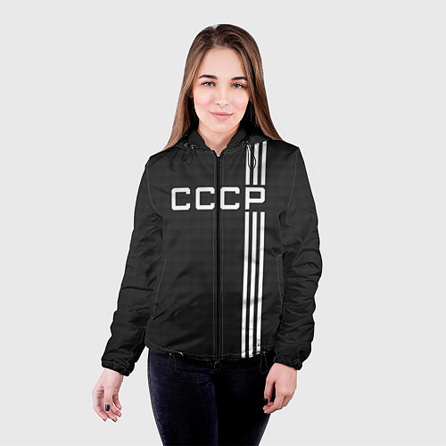 Женская куртка СССР карбон / 3D-Черный – фото 4