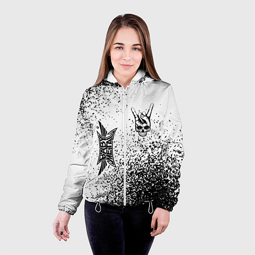 Женская куртка Babymetal и рок символ на светлом фоне / 3D-Белый – фото 4