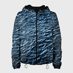 Куртка с капюшоном женская Текстура мятой бумаги, цвет: 3D-черный