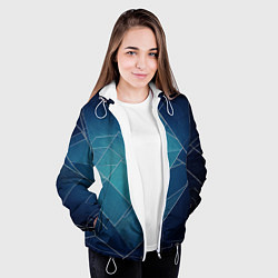 Куртка с капюшоном женская Геометрическая бесконечность, цвет: 3D-белый — фото 2