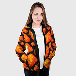 Куртка с капюшоном женская Обжигающая лава, цвет: 3D-черный — фото 2