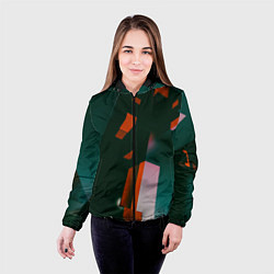 Куртка с капюшоном женская Сюрреалистичные геометрические фигуры, цвет: 3D-черный — фото 2