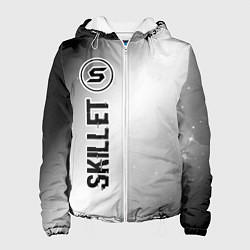 Куртка с капюшоном женская Skillet glitch на светлом фоне: по-вертикали, цвет: 3D-белый