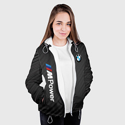 Куртка с капюшоном женская BMW power m, цвет: 3D-белый — фото 2