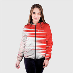 Куртка с капюшоном женская Toyota sign, цвет: 3D-черный — фото 2