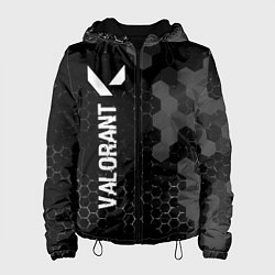 Куртка с капюшоном женская Valorant glitch на темном фоне: по-вертикали, цвет: 3D-черный