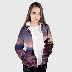 Куртка с капюшоном женская Японский городок, цвет: 3D-белый — фото 2