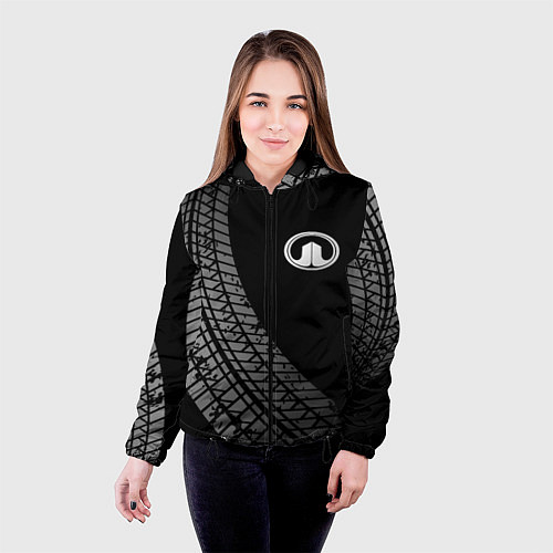 Женская куртка Great Wall tire tracks / 3D-Черный – фото 4