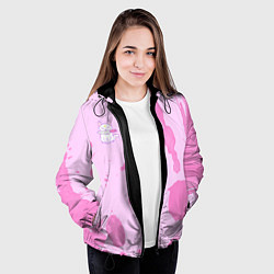 Куртка с капюшоном женская Котик и ножик, цвет: 3D-черный — фото 2