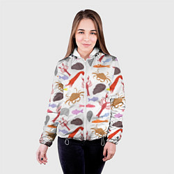 Куртка с капюшоном женская Морской пейзаж, цвет: 3D-белый — фото 2