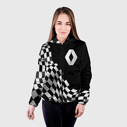Куртка с капюшоном женская Renault racing flag, цвет: 3D-черный — фото 2