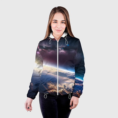 Женская куртка Планета и космос / 3D-Белый – фото 4