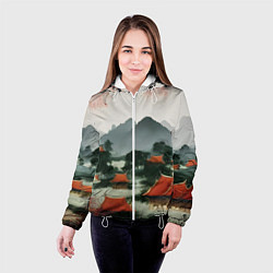 Куртка с капюшоном женская Китайская деревня, цвет: 3D-белый — фото 2