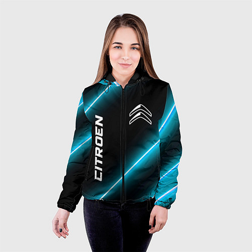 Женская куртка Citroen неоновые лампы / 3D-Черный – фото 4