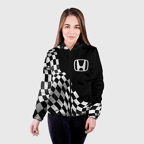 Женская куртка Honda racing flag / 3D-Черный – фото 4